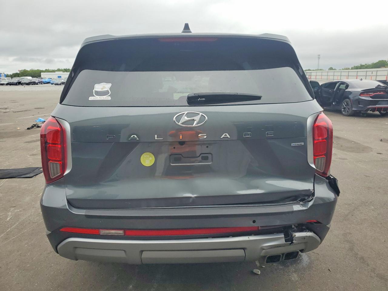 Rear view with visible damage
